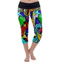 Graffiti abstract with colorful tubes and biology artery theme Capri Yoga Leggings View1