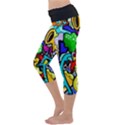 Graffiti abstract with colorful tubes and biology artery theme Capri Yoga Leggings View2