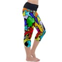 Graffiti abstract with colorful tubes and biology artery theme Capri Yoga Leggings View3