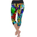 Graffiti abstract with colorful tubes and biology artery theme Capri Yoga Leggings View4