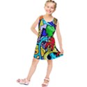 Graffiti abstract with colorful tubes and biology artery theme Kids  Tunic Dress View1