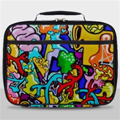 Graffiti Abstract With Colorful Tubes And Biology Artery Theme Full Print Lunch Bag by genx