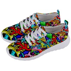 Graffiti Abstract With Colorful Tubes And Biology Artery Theme Men s Lightweight Sports Shoes