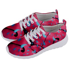 Graffiti Watermelon Pink With Light Blue Drops Retro Men s Lightweight Sports Shoes by genx