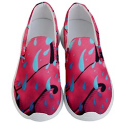 Graffiti Watermelon Pink With Light Blue Drops Retro Men s Lightweight Slip Ons