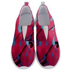 Graffiti Watermelon Pink With Light Blue Drops Retro No Lace Lightweight Shoes