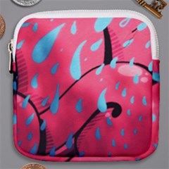 Graffiti Watermelon Pink With Light Blue Drops Retro Mini Square Pouch