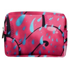 Graffiti Watermelon Pink With Light Blue Drops Retro Make Up Pouch (medium) by genx