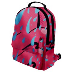 Graffiti Watermelon Pink With Light Blue Drops Retro Flap Pocket Backpack (small)