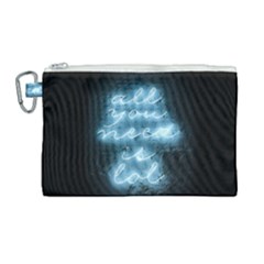 Party Night Bar Blue Neon Light Quote All You Need Is Lol Canvas Cosmetic Bag (large)