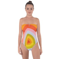 Retro Graffiti Art Nouveau Tie Back One Piece Swimsuit by genx