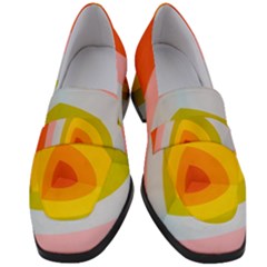 Retro Graffiti Art Nouveau Women s Chunky Heel Loafers by genx