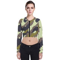 Digital Camo  Long Sleeve Zip Up Bomber Jacket