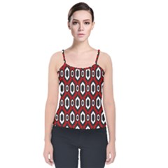 Decorative Pattern Velvet Spaghetti Strap Top