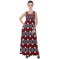 Decorative Pattern Empire Waist Velour Maxi Dress