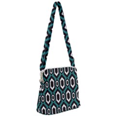 Decorative Pattern Zipper Messenger Bag