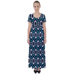 Decorative Pattern High Waist Short Sleeve Maxi Dress