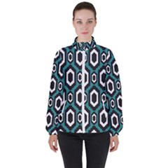 Decorative Pattern High Neck Windbreaker (women)