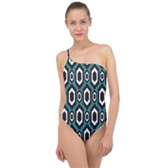 Decorative Pattern Classic One Shoulder Swimsuit