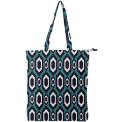 Decorative Pattern Double Zip Up Tote Bag