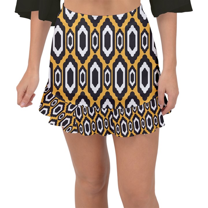 Decorative pattern Fishtail Mini Chiffon Skirt