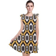 Decorative Pattern Tie Up Tunic Dress