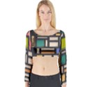 Door Stained Glass Stained Glass Long Sleeve Crop Top View1