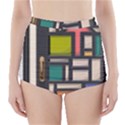 Door Stained Glass Stained Glass High-Waisted Bikini Bottoms View1