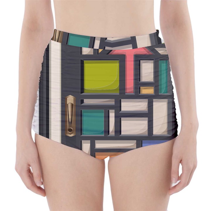 Door Stained Glass Stained Glass High-Waisted Bikini Bottoms