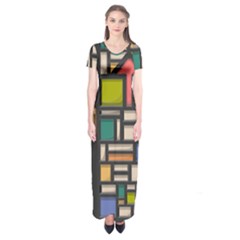 Door Stained Glass Stained Glass Short Sleeve Maxi Dress