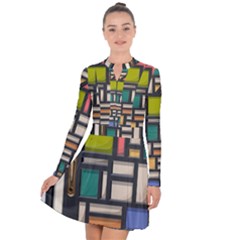 Door Stained Glass Stained Glass Long Sleeve Panel Dress by Pakrebo