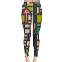 Door Stained Glass Stained Glass Inside Out Leggings