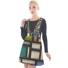 Door Stained Glass Stained Glass Plunge Pinafore Velour Dress