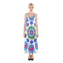 Mandala Geometric Design Pattern Sleeveless Maxi Dress by Pakrebo