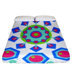 Mandala Geometric Design Pattern Fitted Sheet (queen Size) by Pakrebo