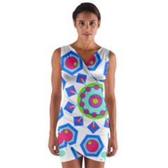 Mandala Geometric Design Pattern Wrap Front Bodycon Dress by Pakrebo