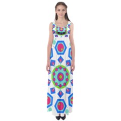 Mandala Geometric Design Pattern Empire Waist Maxi Dress by Pakrebo