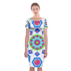 Mandala Geometric Design Pattern Classic Short Sleeve Midi Dress by Pakrebo