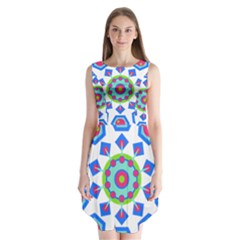 Mandala Geometric Design Pattern Sleeveless Chiffon Dress   by Pakrebo