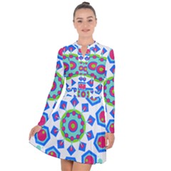 Mandala Geometric Design Pattern Long Sleeve Panel Dress