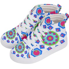 Mandala Geometric Design Pattern Kids  Hi-top Skate Sneakers by Pakrebo