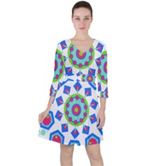 Mandala Geometric Design Pattern Ruffle Dress by Pakrebo