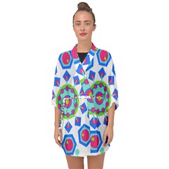 Mandala Geometric Design Pattern Half Sleeve Chiffon Kimono by Pakrebo