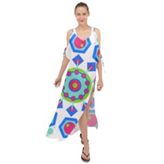 Mandala Geometric Design Pattern Maxi Chiffon Cover Up Dress by Pakrebo