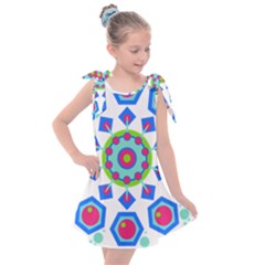 Mandala Geometric Design Pattern Kids  Tie Up Tunic Dress by Pakrebo