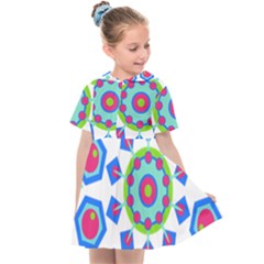 Mandala Geometric Design Pattern Kids  Sailor Dress by Pakrebo