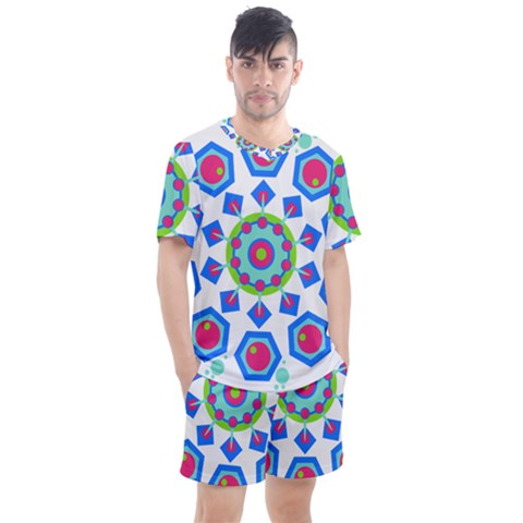 Mandala Geometric Design Pattern Men s Mesh Tee And Shorts Set by Pakrebo