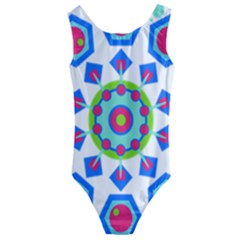 Mandala Geometric Design Pattern Kids  Cut-out Back One Piece Swimsuit by Pakrebo