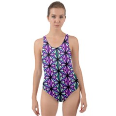 Geometric Patterns Triangle Seamless Cut-out Back One Piece Swimsuit by Pakrebo