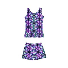 Geometric Patterns Triangle Seamless Kids  Boyleg Swimsuit